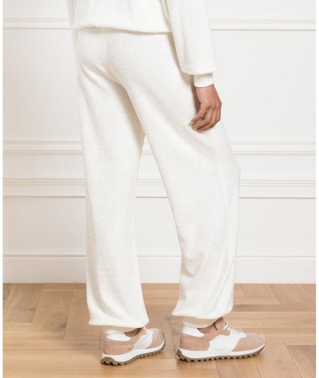 LORO PIANA Белые хлопко-эластановые брюки узкие, фото 3