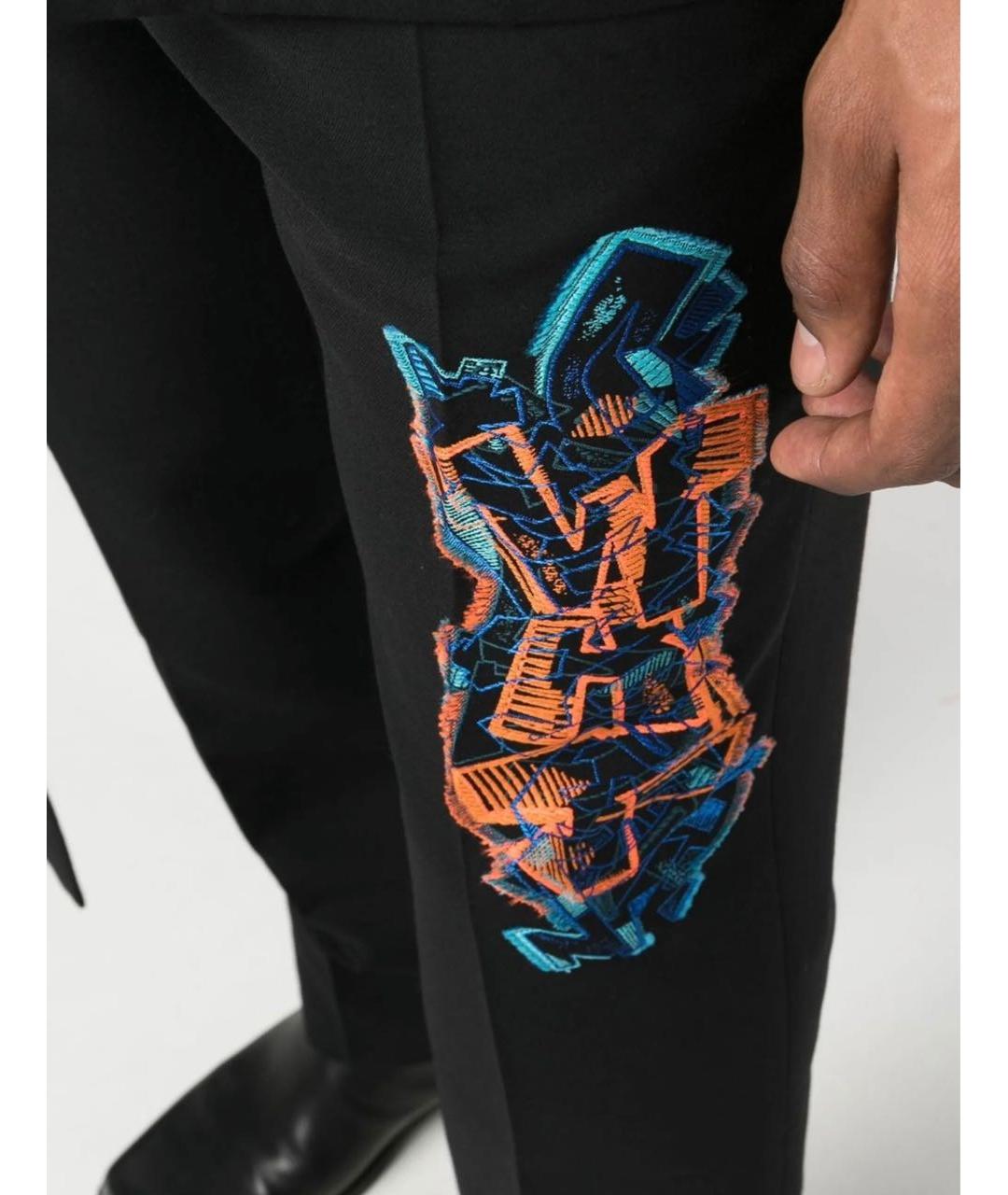 OFF-WHITE Черные шерстяные повседневные брюки, фото 4