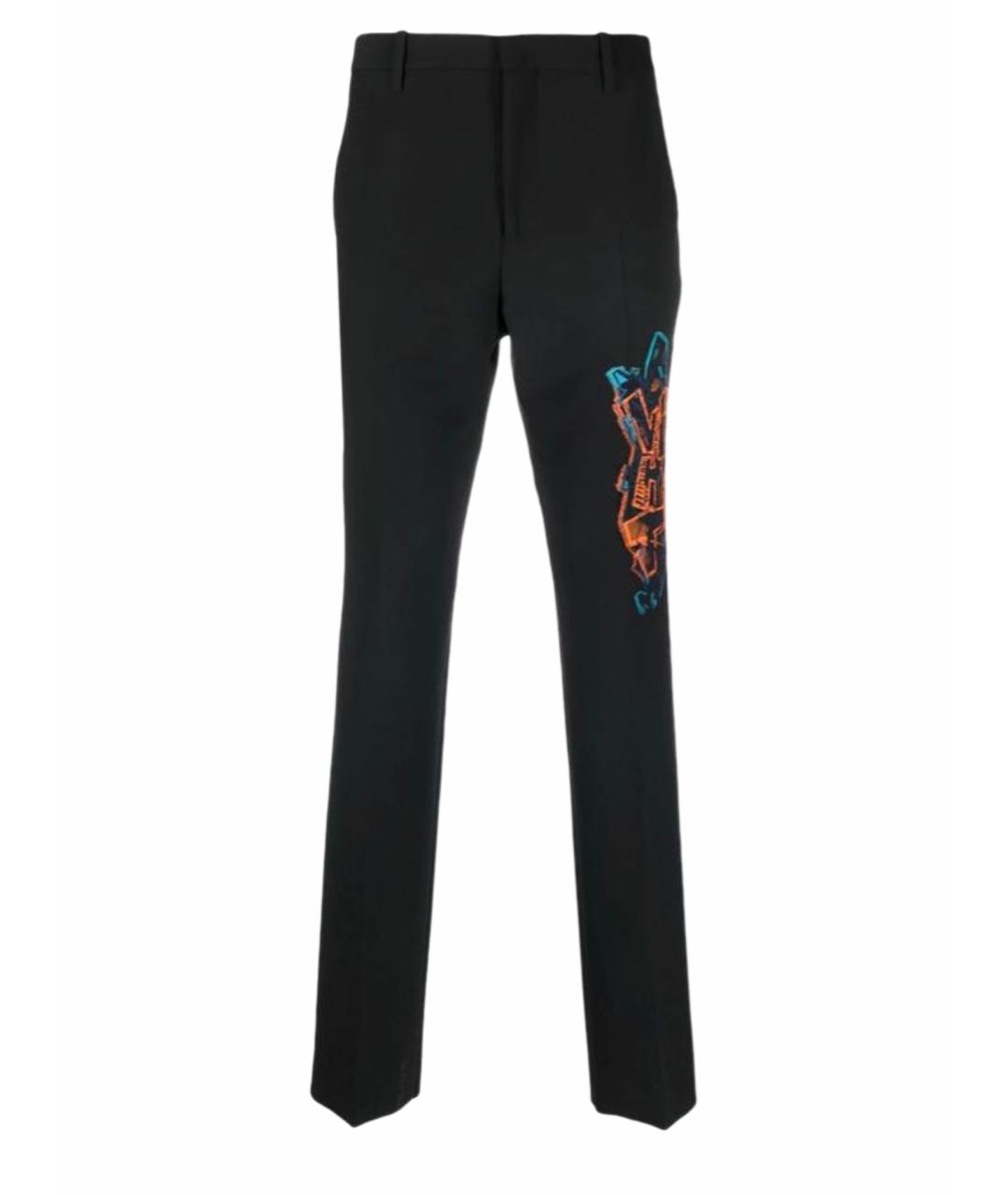 OFF-WHITE Черные шерстяные повседневные брюки, фото 1