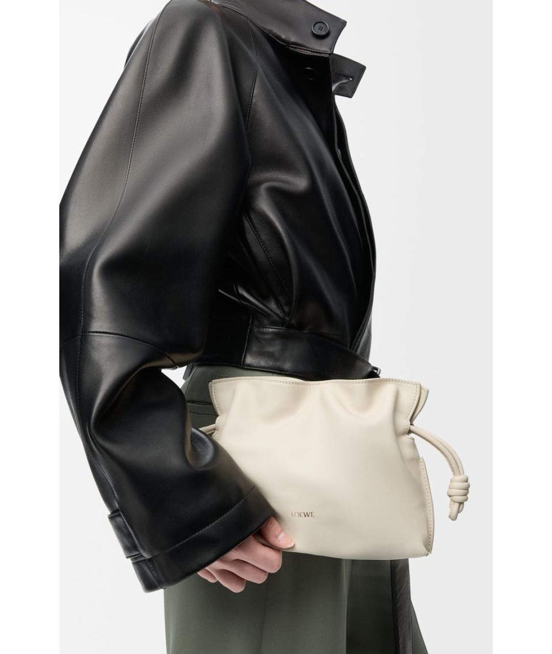 LOEWE Бежевая кожаная сумка через плечо, фото 2