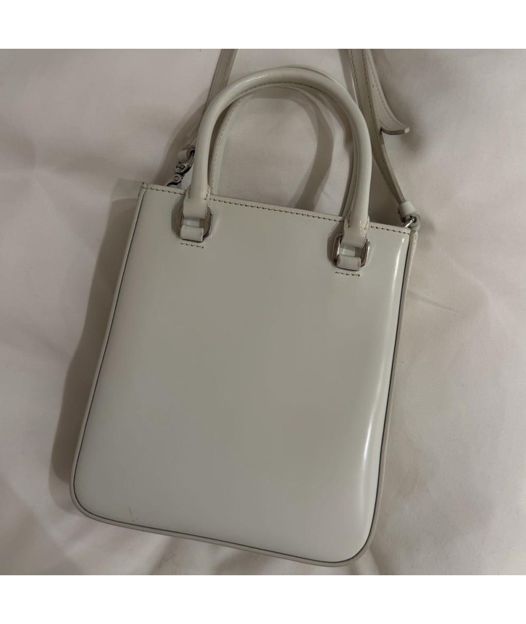 PRADA Белая кожаная сумка тоут, фото 3