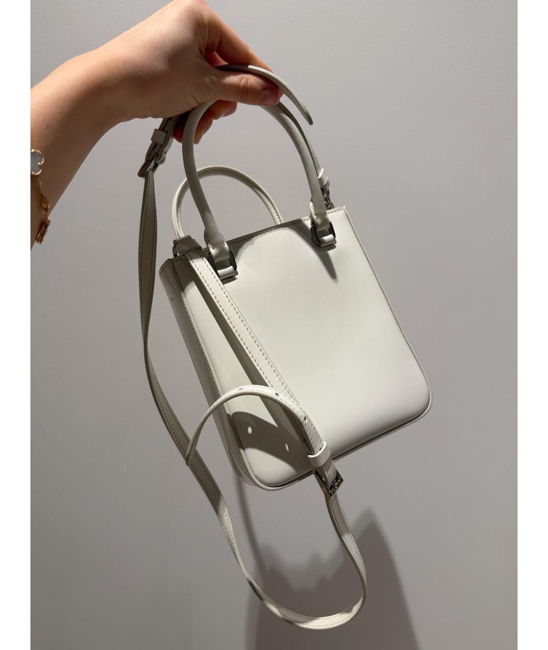 PRADA Белая кожаная сумка тоут, фото 6