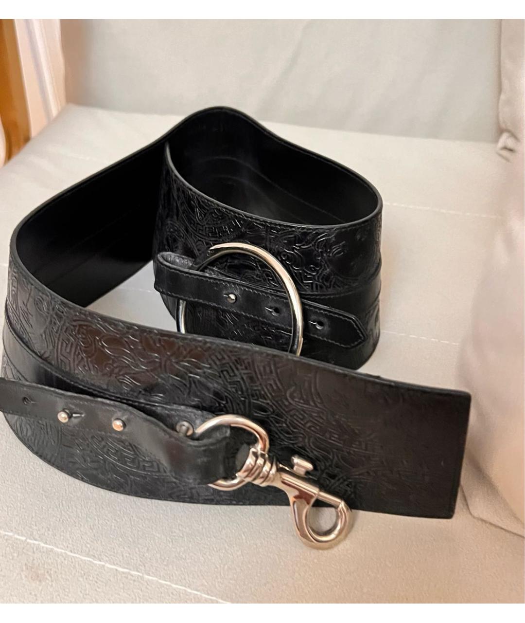 VERSACE Черный кожаный ремень, фото 2