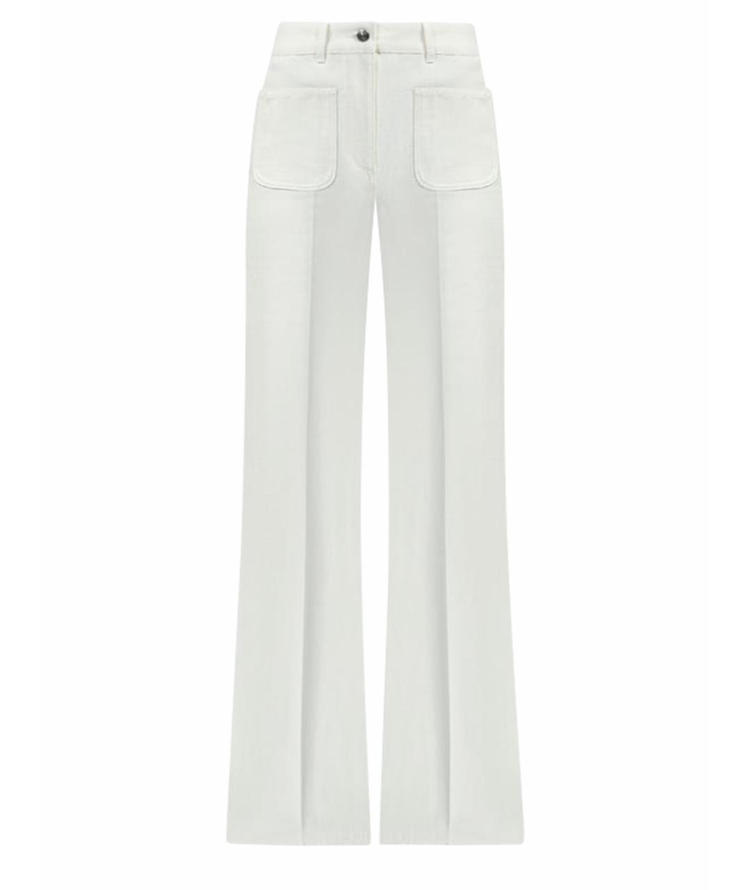 LORO PIANA Белые хлопковые брюки широкие, фото 1