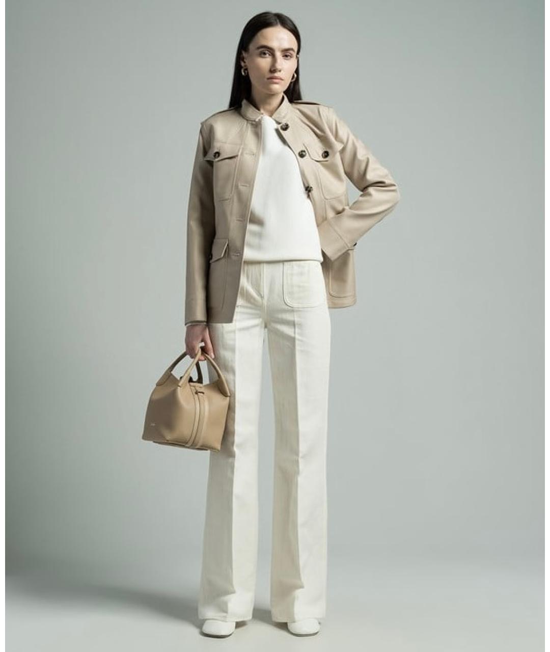 LORO PIANA Белые хлопковые брюки широкие, фото 2