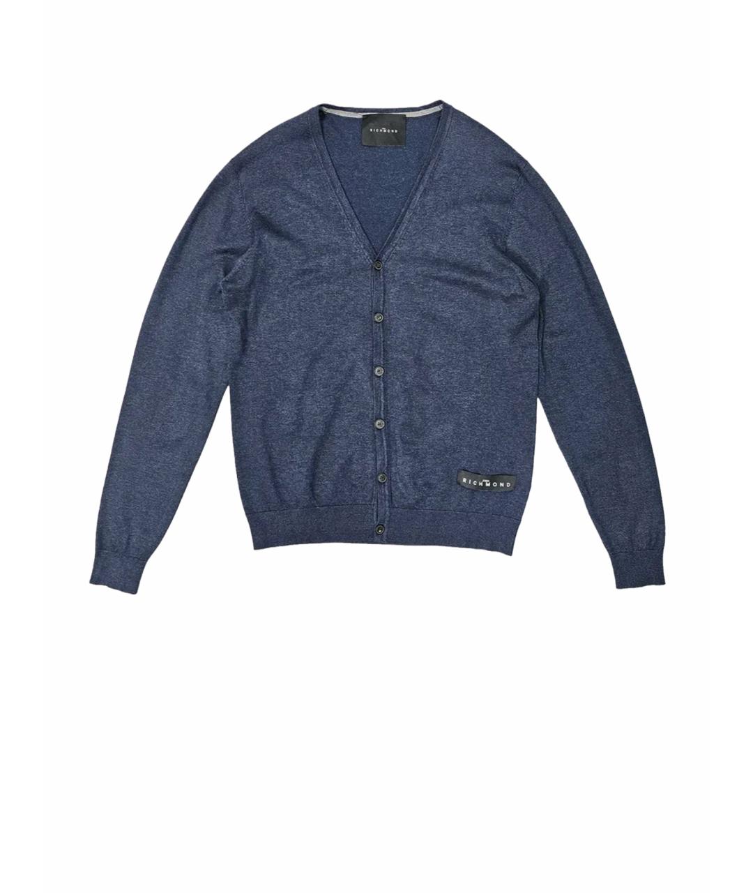 JOHN RICHMOND Синий вискозный кардиган, фото 1