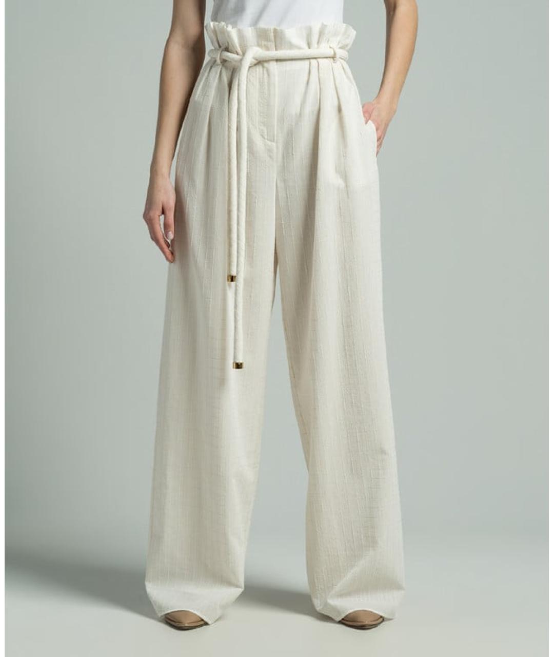 LORO PIANA Бежевые хлопковые брюки широкие, фото 3