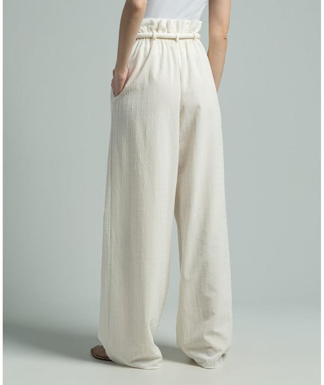 LORO PIANA Бежевые хлопковые брюки широкие, фото 4