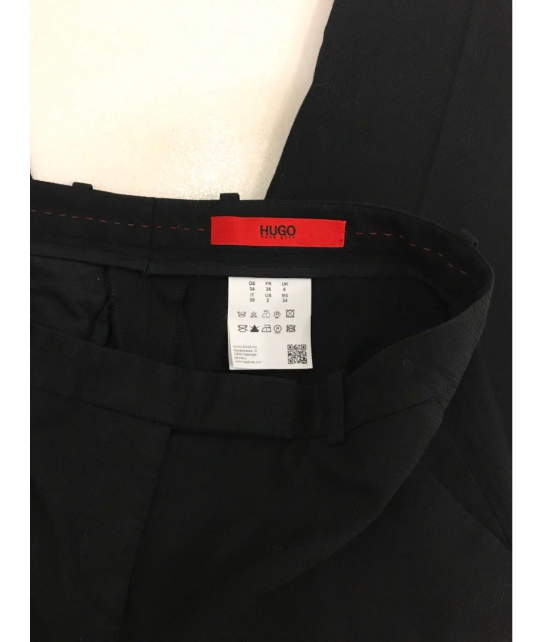 HUGO BOSS Черные хлопко-эластановые брюки узкие, фото 2