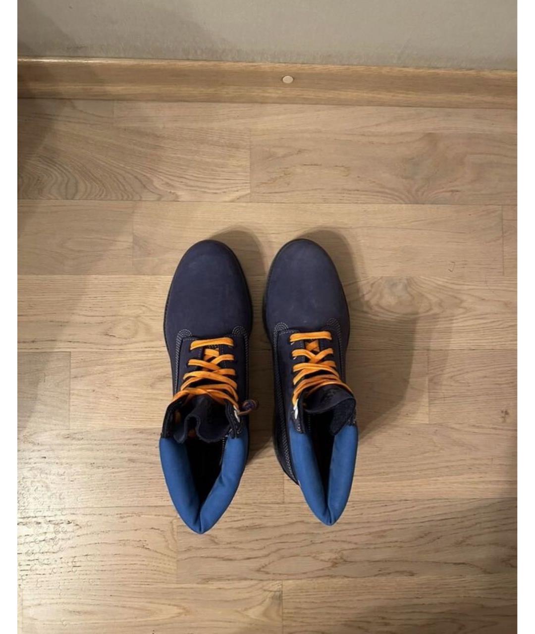 TIMBERLAND Синие нубуковые высокие ботинки, фото 3