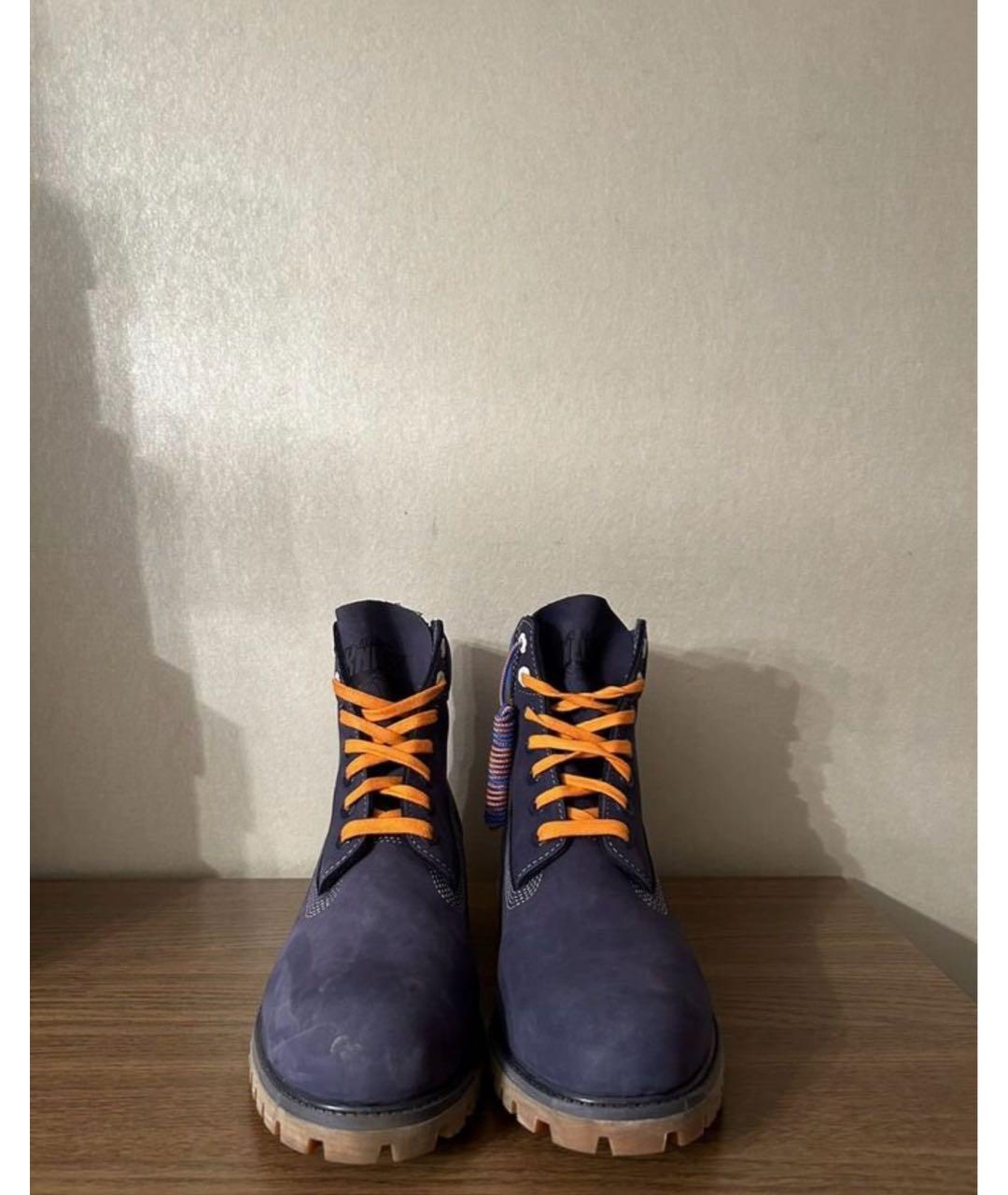 TIMBERLAND Синие нубуковые высокие ботинки, фото 2