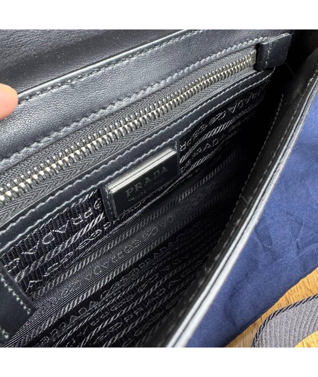 PRADA Серая кожаная сумка через плечо, фото 6