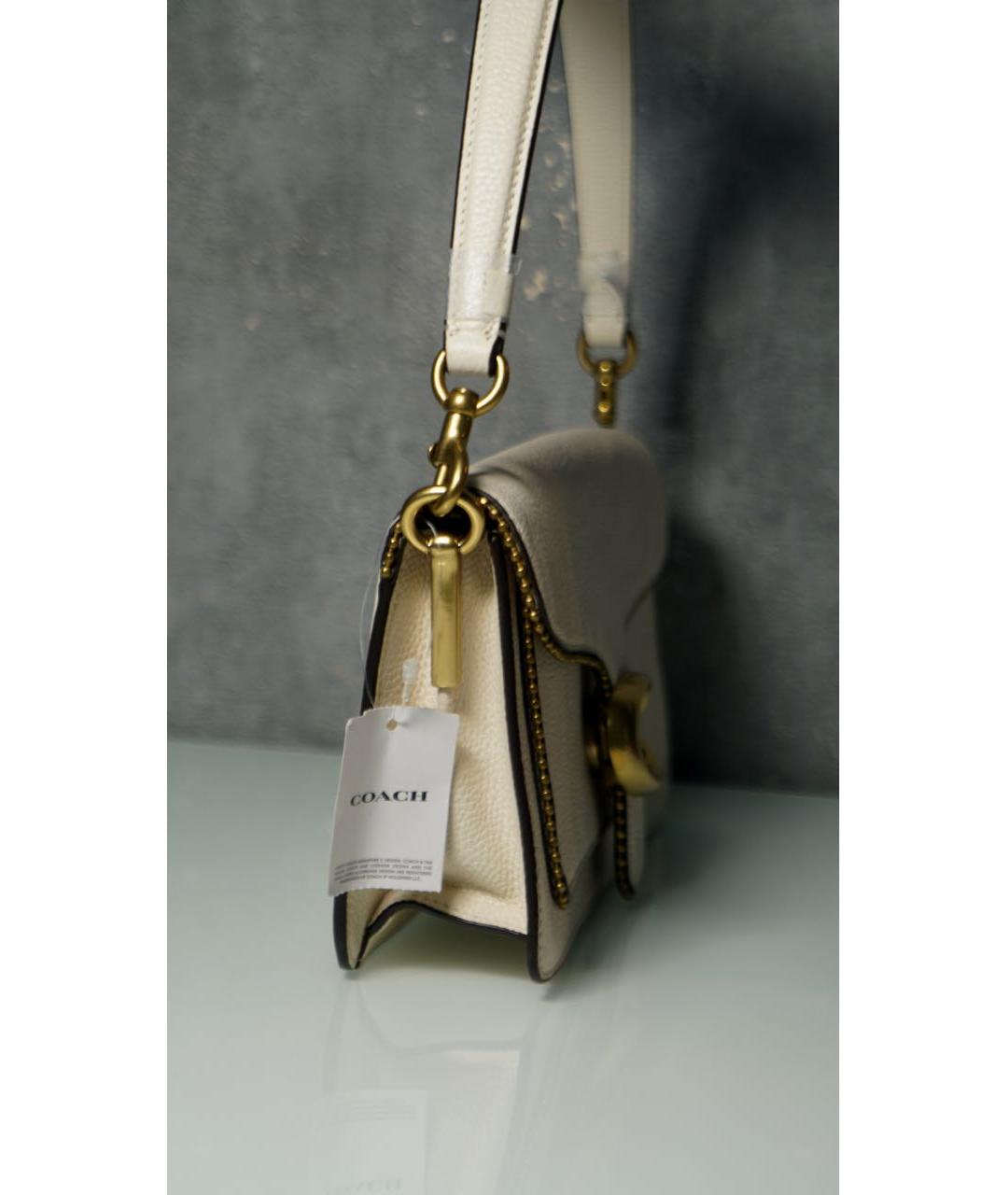 COACH Белая кожаная сумка через плечо, фото 5
