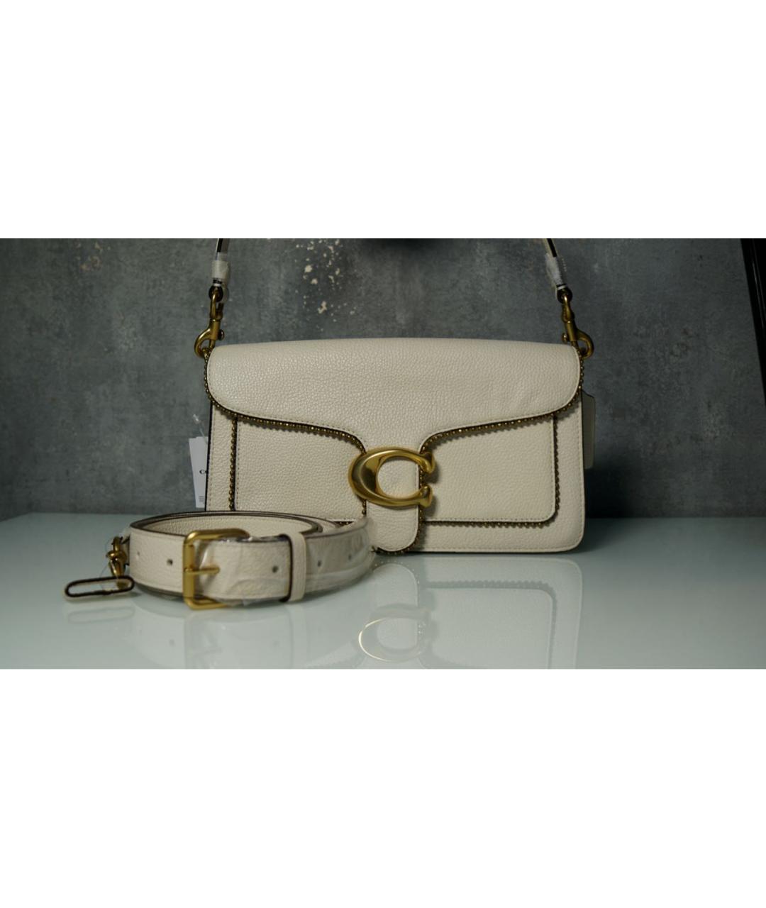 COACH Белая кожаная сумка через плечо, фото 2