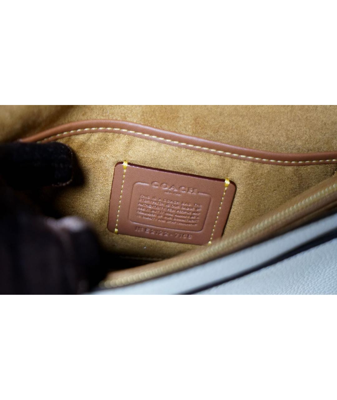 COACH Белая кожаная сумка через плечо, фото 6