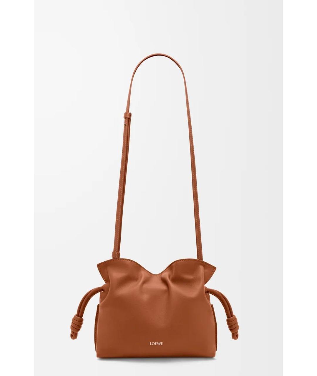 LOEWE Коричневая кожаная сумка через плечо, фото 4