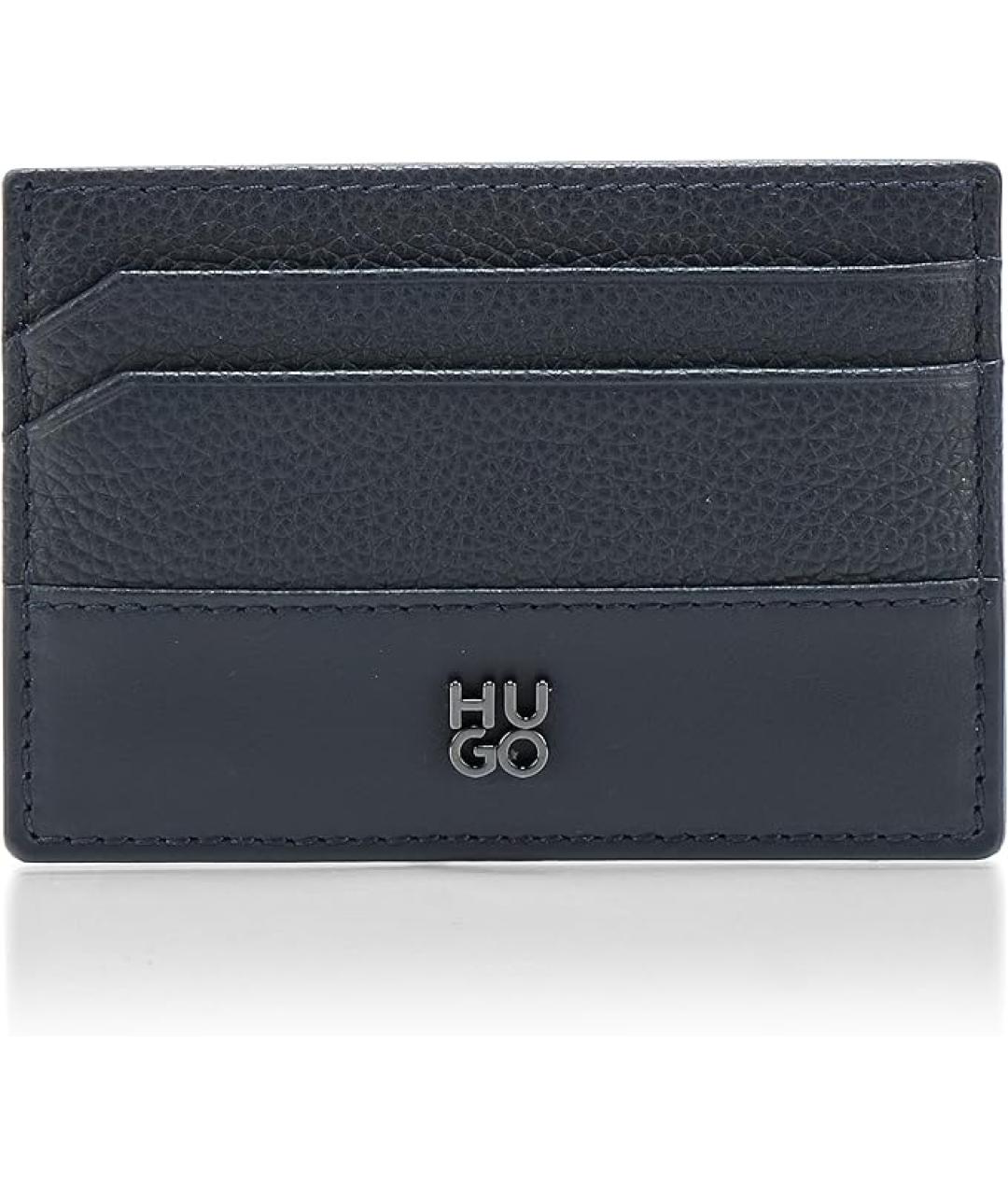 HUGO Темно-синий кожаный кардхолдер, фото 7