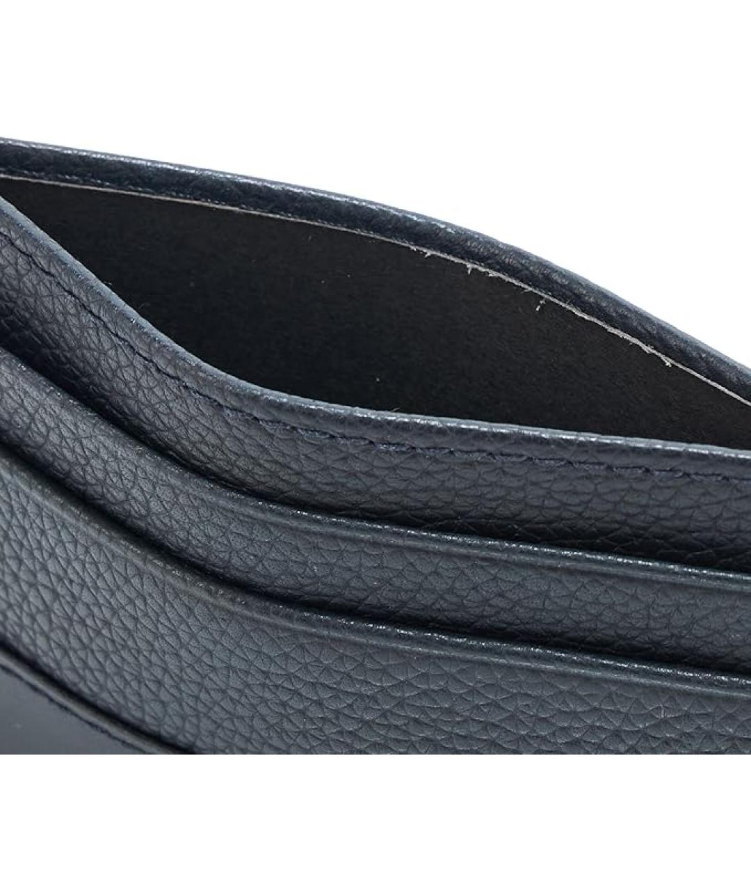 HUGO Темно-синий кожаный кардхолдер, фото 3