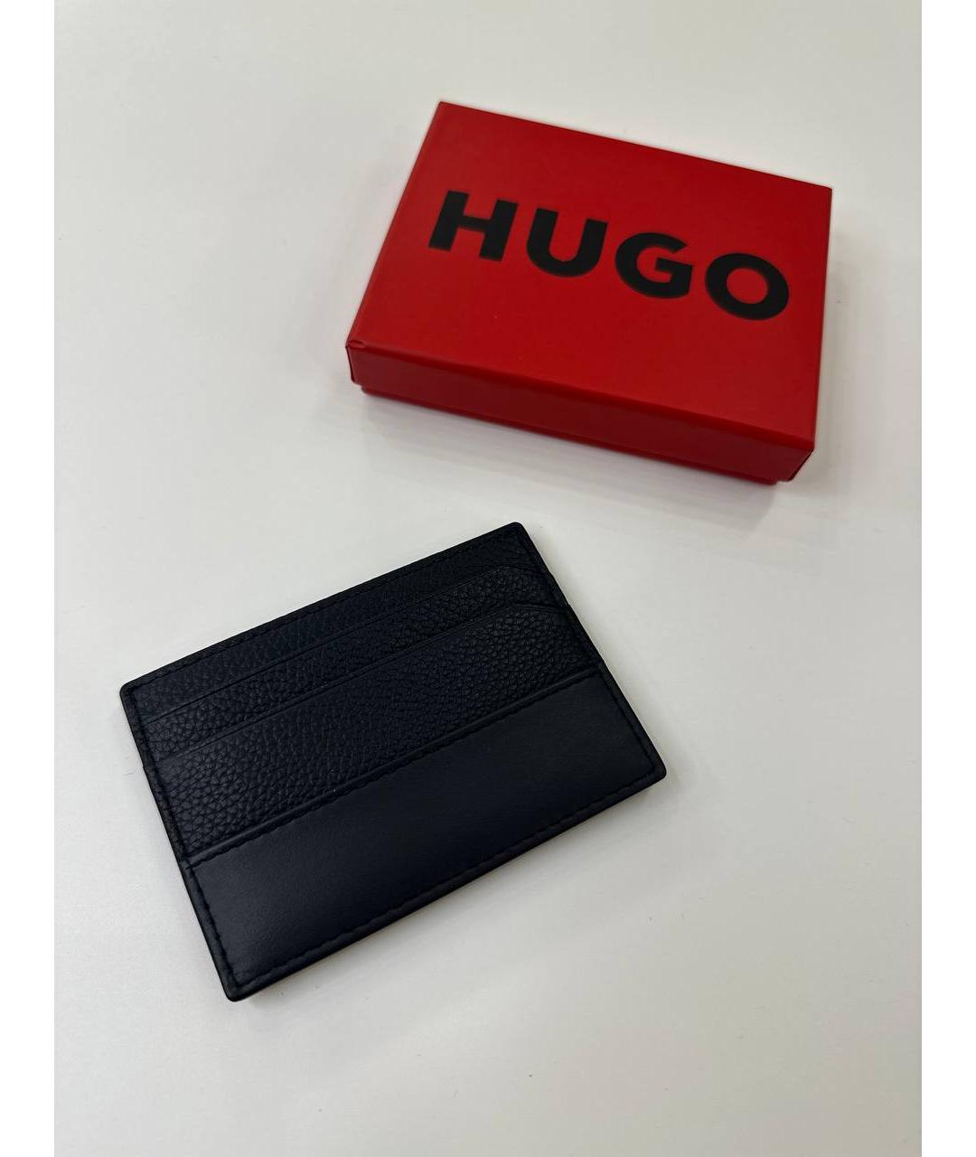 HUGO Темно-синий кожаный кардхолдер, фото 5