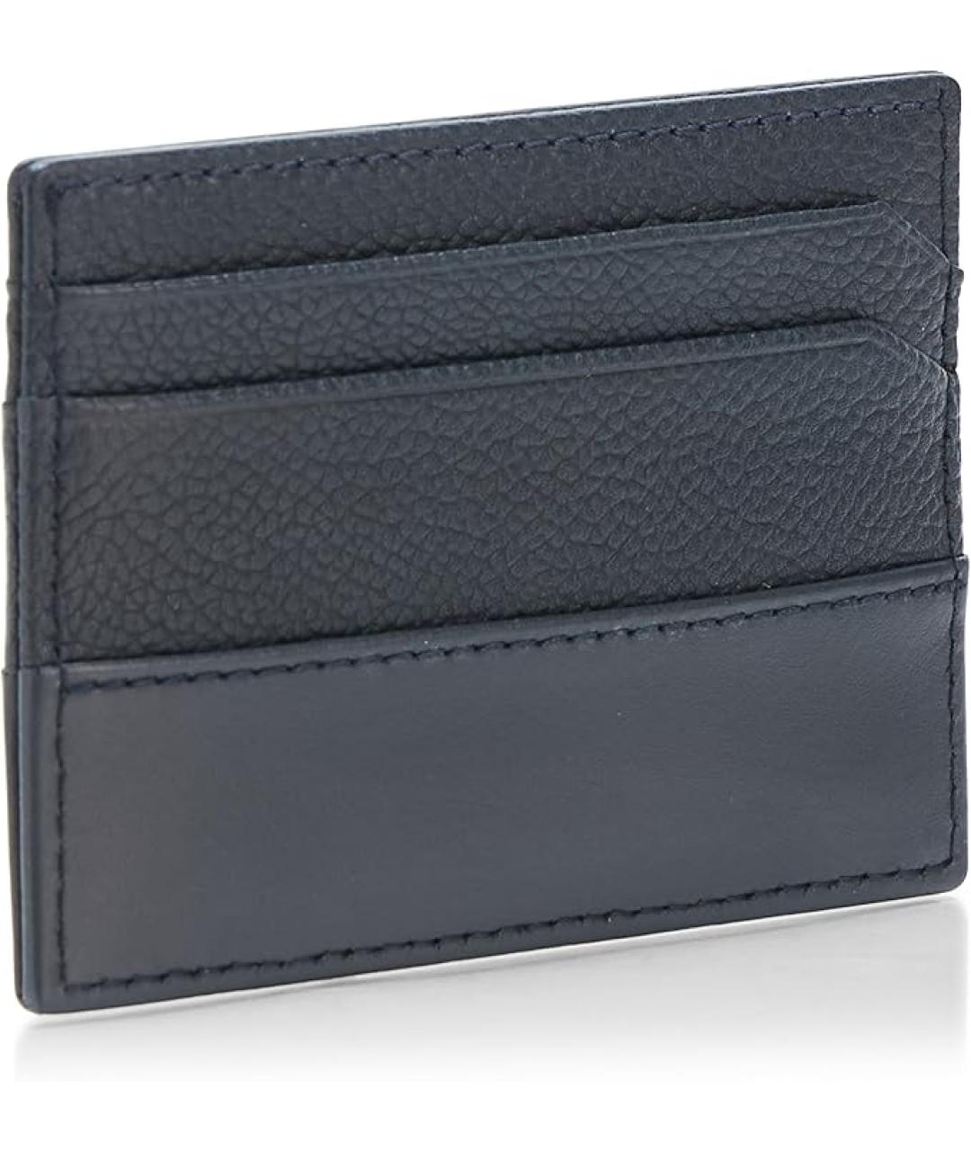 HUGO Темно-синий кожаный кардхолдер, фото 2