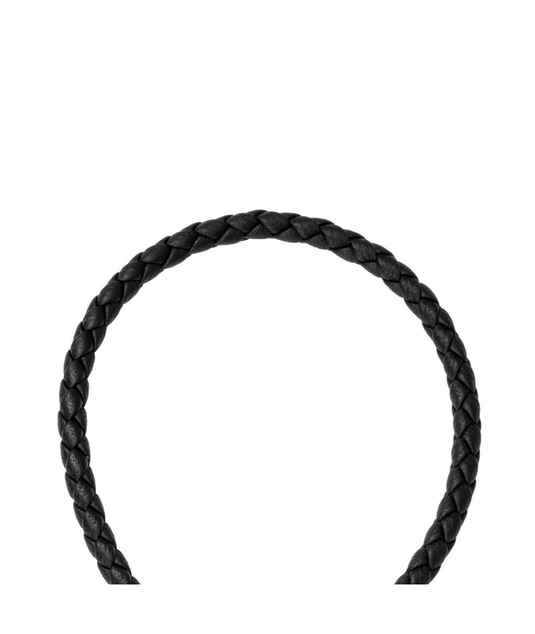 HERMES Черный кожаный браслет, фото 4