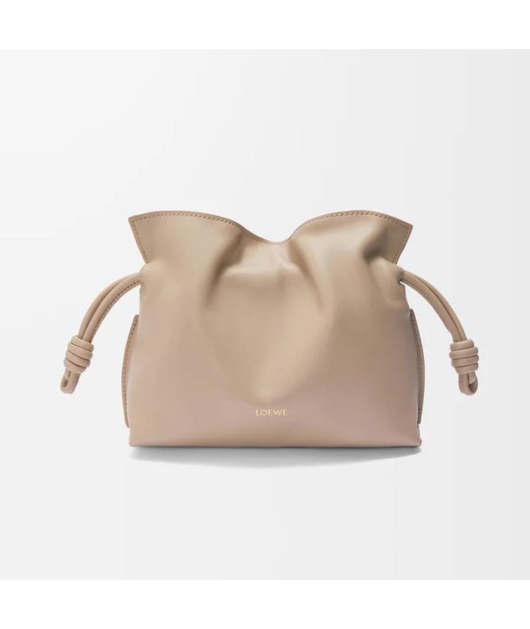 LOEWE Бежевая кожаная сумка через плечо, фото 6