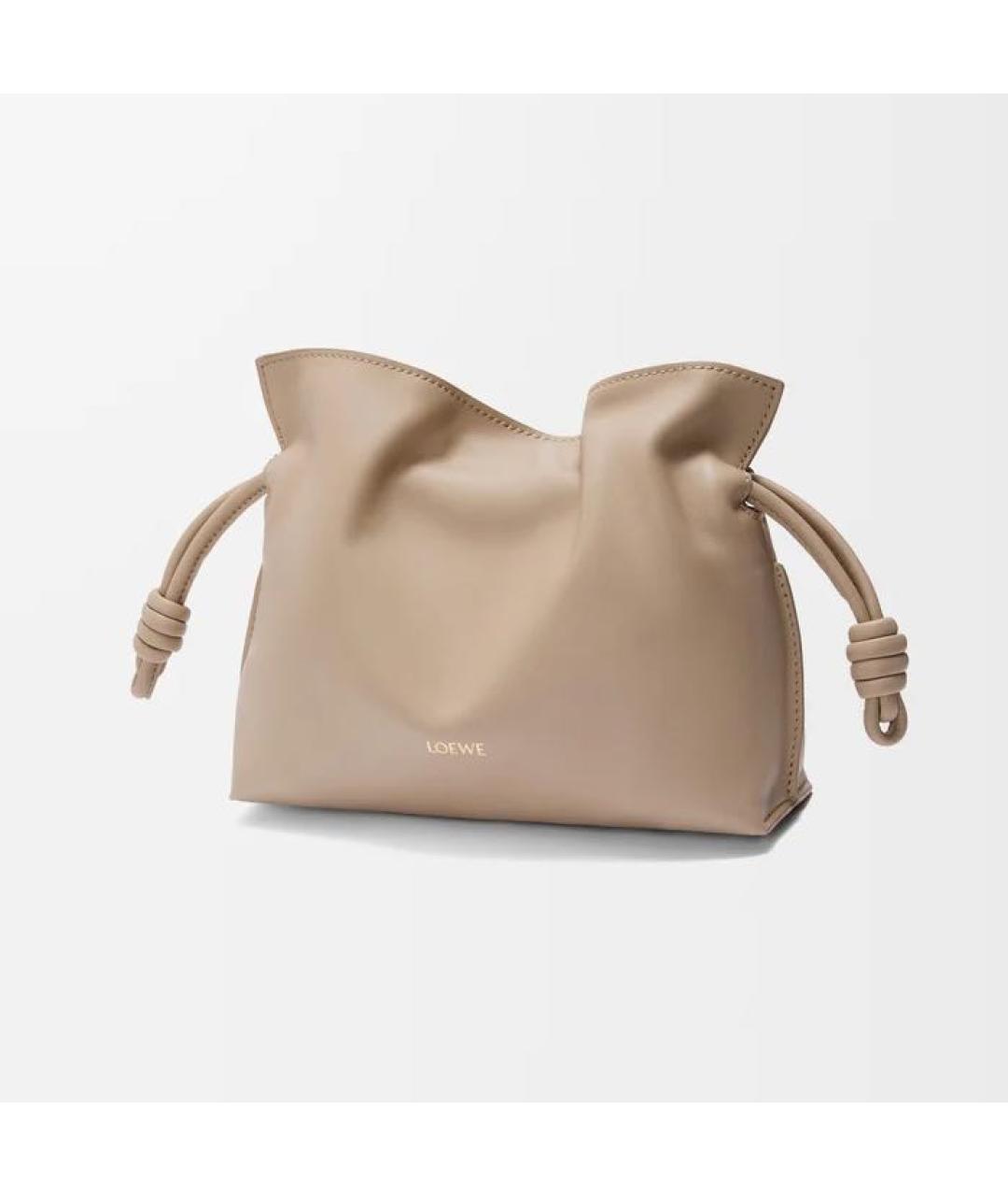 LOEWE Бежевая кожаная сумка через плечо, фото 4