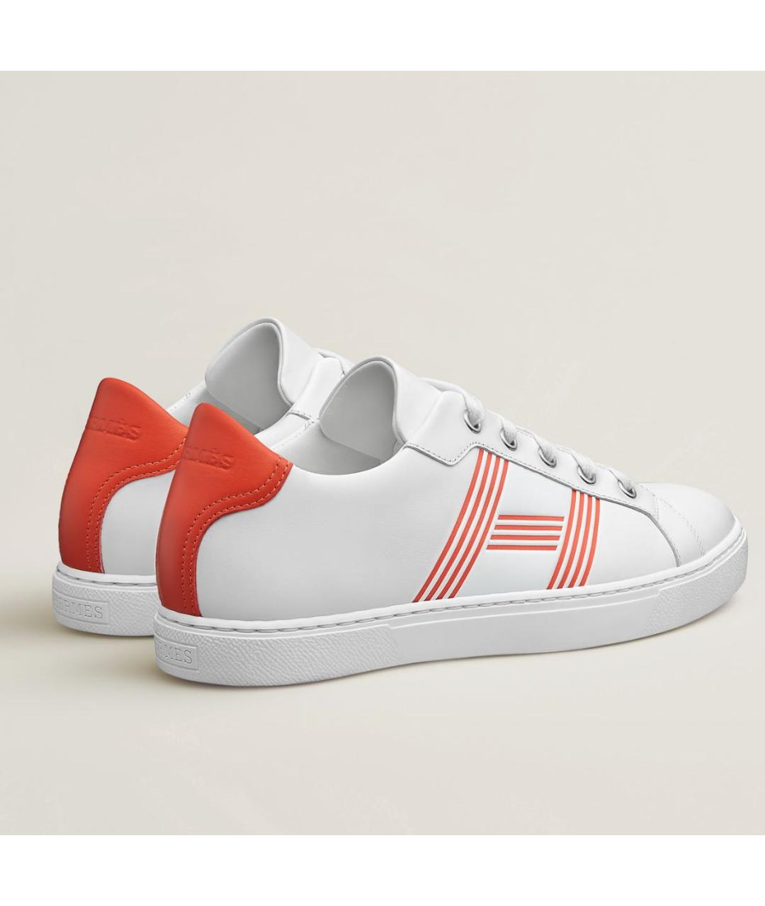 HERMES Белые кожаные кеды, фото 2