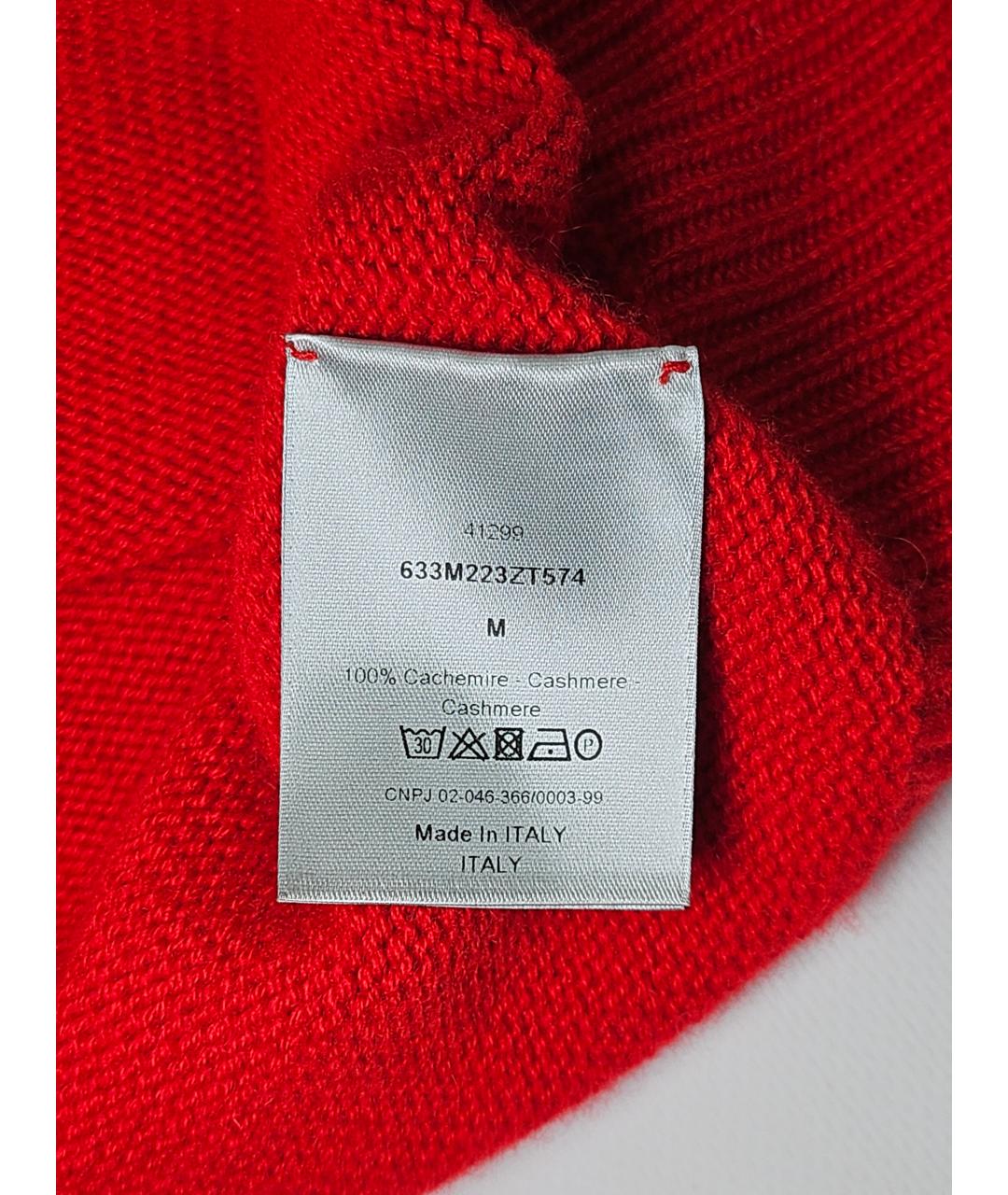 CHRISTIAN DIOR Красный кашемировый джемпер / свитер, фото 6