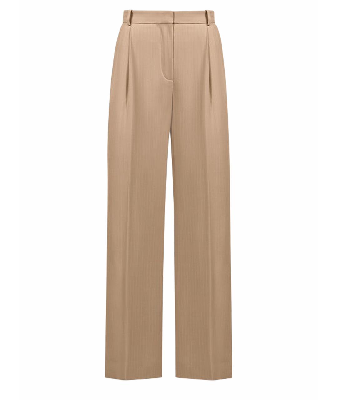 LORO PIANA Бежевые шелковые брюки широкие, фото 1