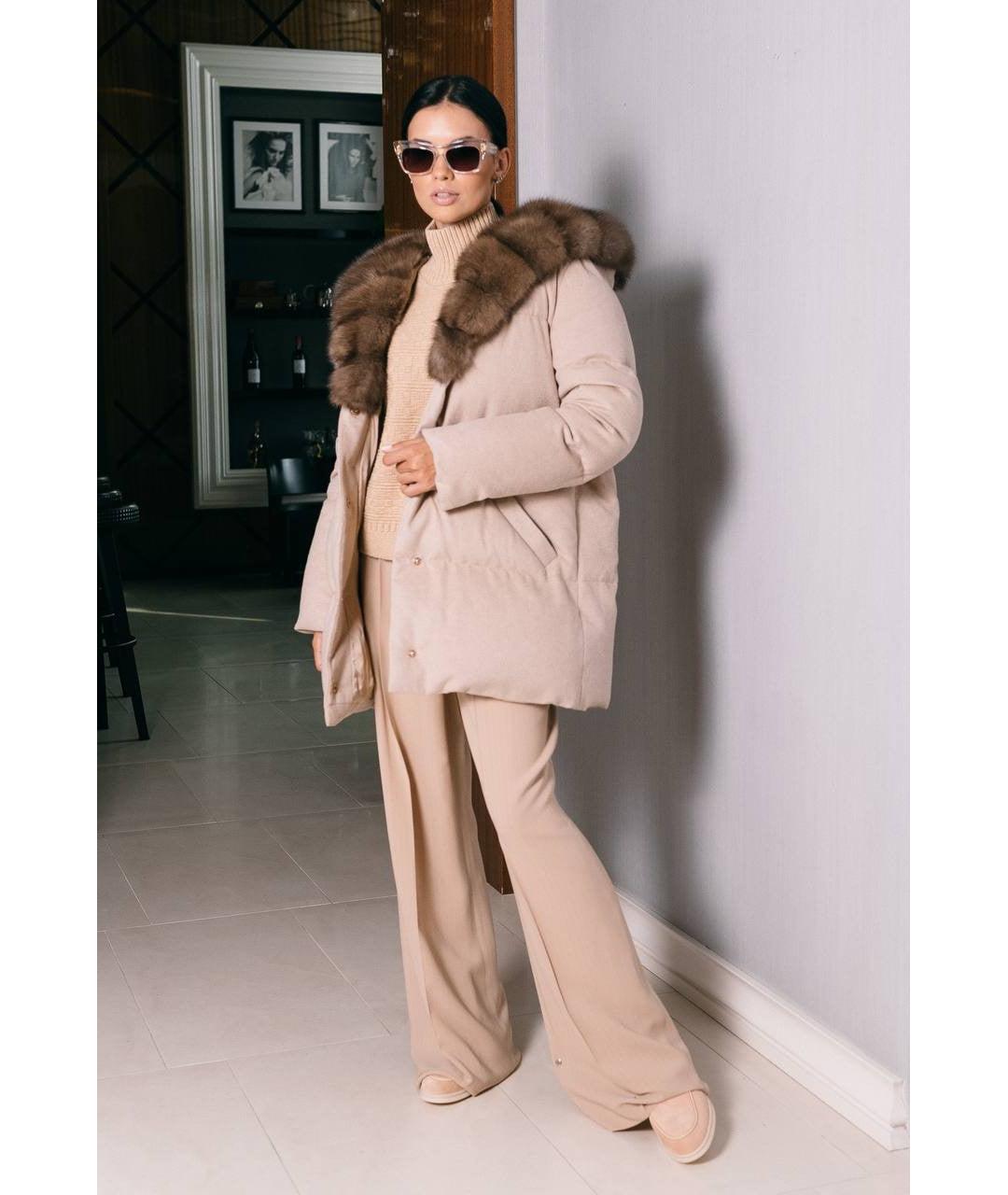 LORO PIANA Бежевые шелковые брюки широкие, фото 2