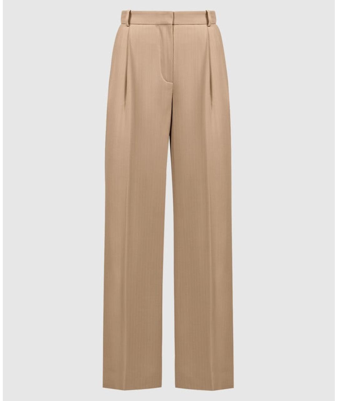 LORO PIANA Бежевые шелковые брюки широкие, фото 5