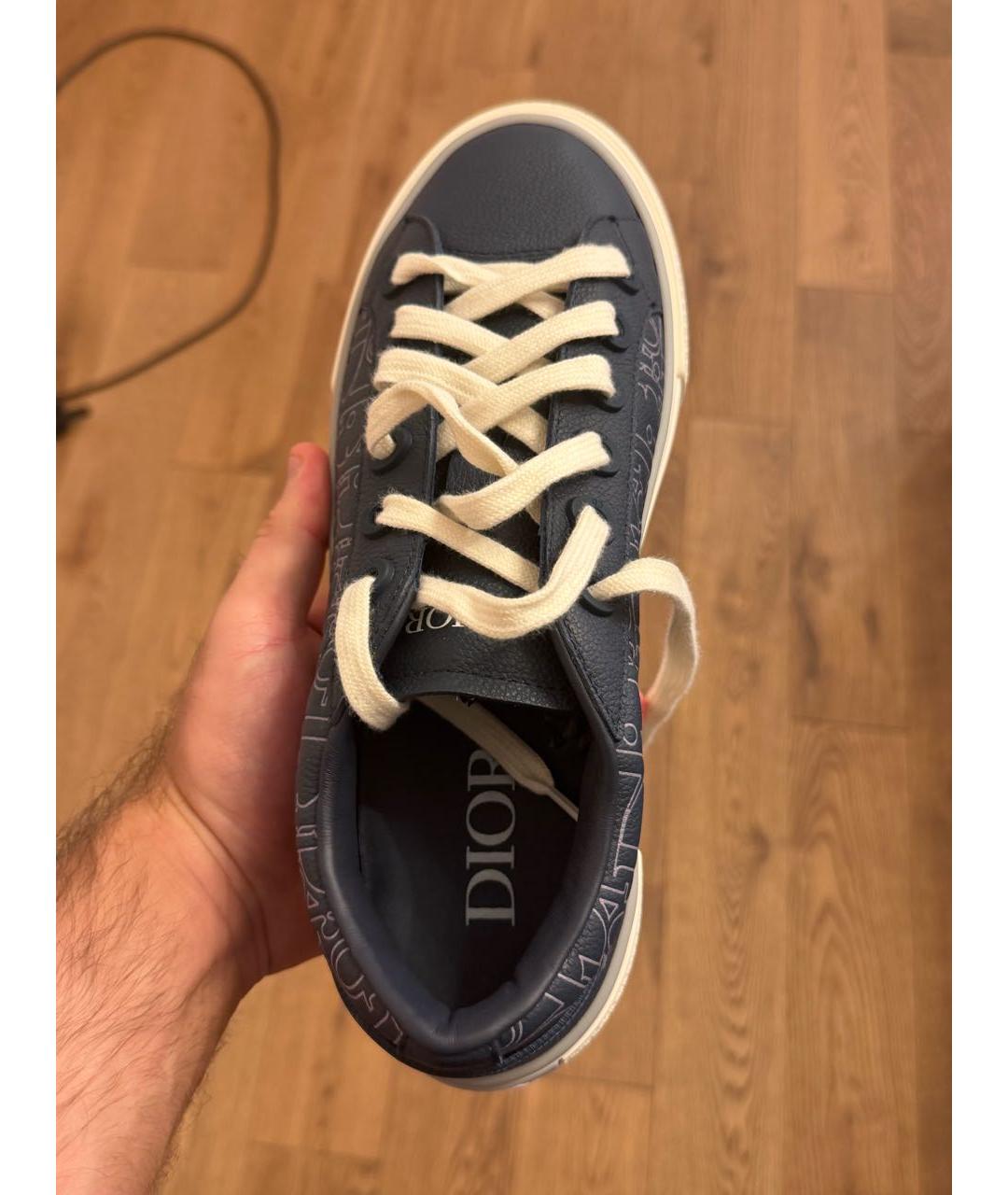 CHRISTIAN DIOR Темно-синие кожаные кеды, фото 2