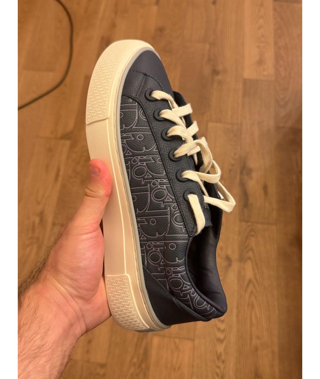 CHRISTIAN DIOR Темно-синие кожаные кеды, фото 4