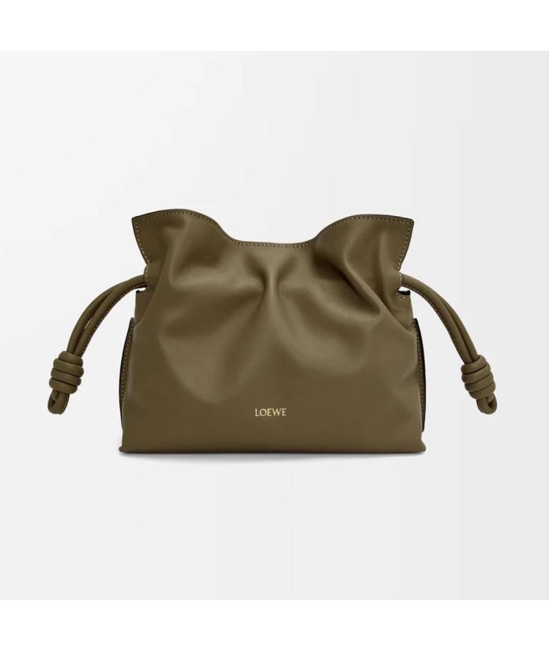 LOEWE Хаки кожаная сумка через плечо, фото 6