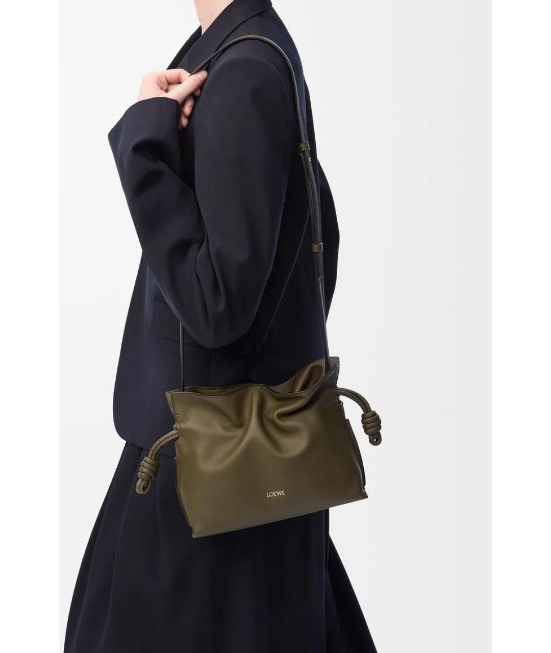 LOEWE Хаки кожаная сумка через плечо, фото 2