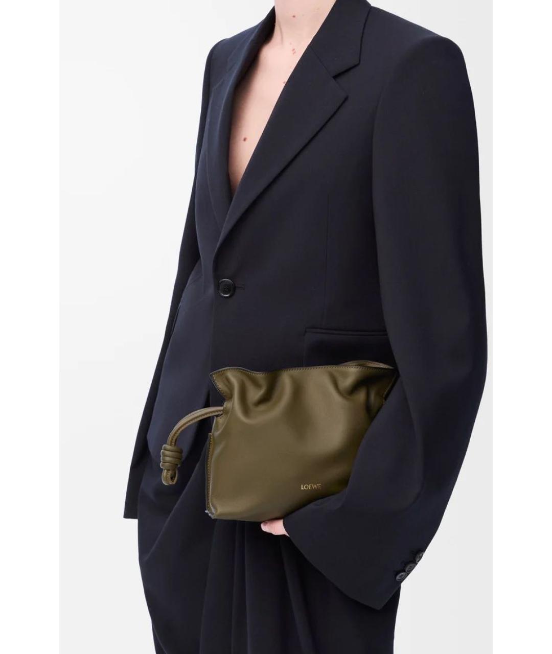 LOEWE Хаки кожаная сумка через плечо, фото 3