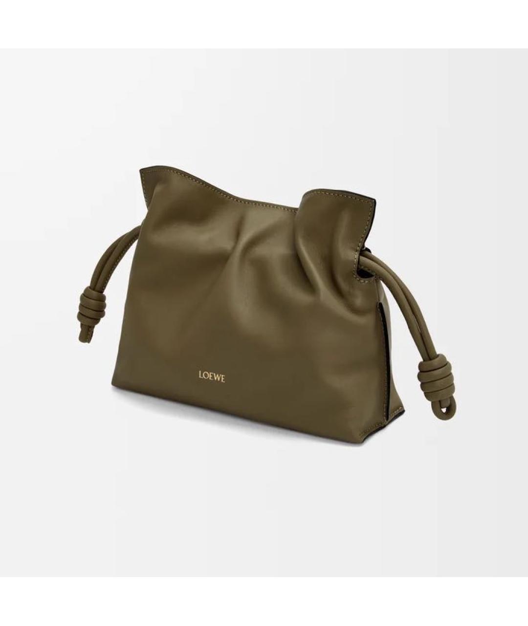 LOEWE Хаки кожаная сумка через плечо, фото 4