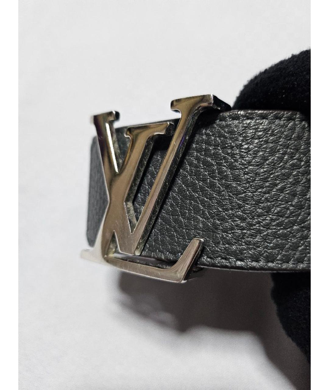 LOUIS VUITTON Черный кожаный ремень, фото 4