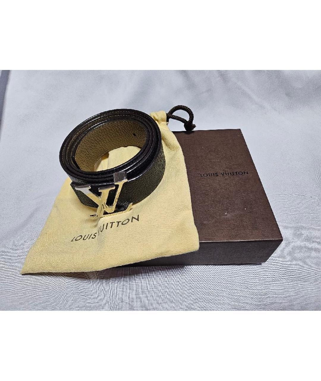 LOUIS VUITTON Черный кожаный ремень, фото 8