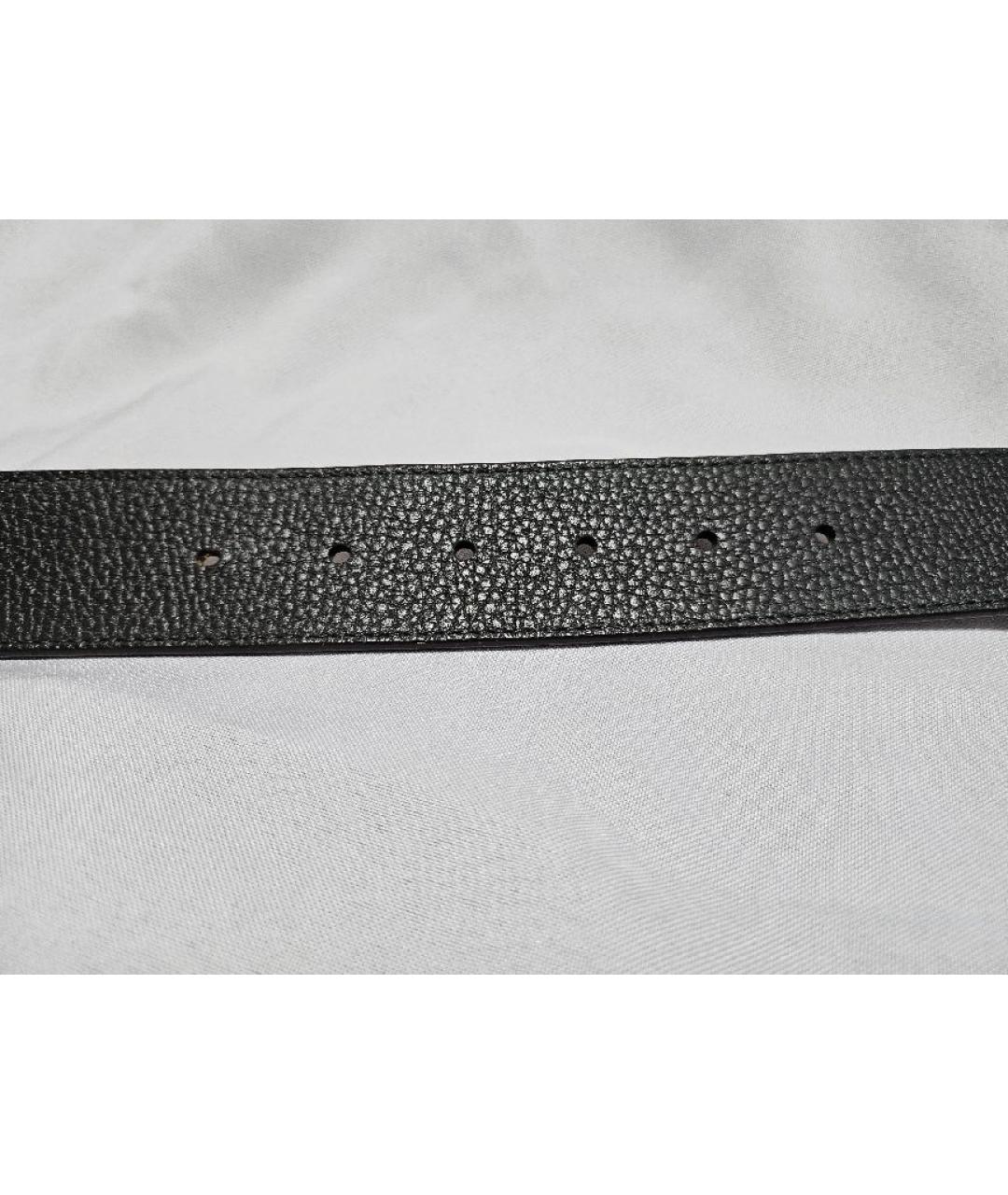 LOUIS VUITTON Черный кожаный ремень, фото 6