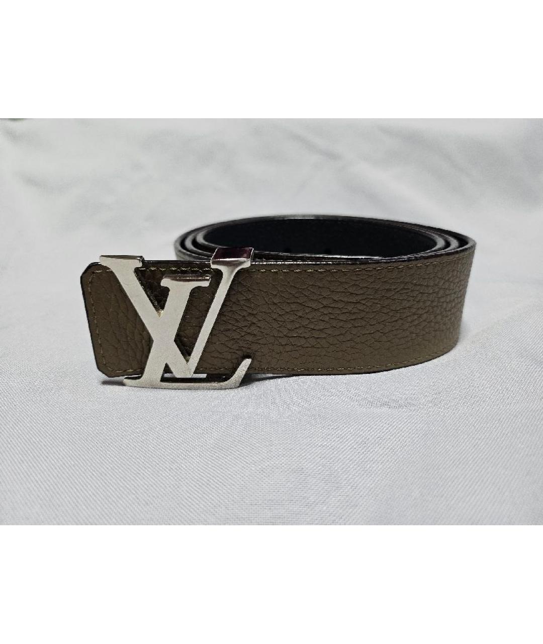 LOUIS VUITTON Черный кожаный ремень, фото 5