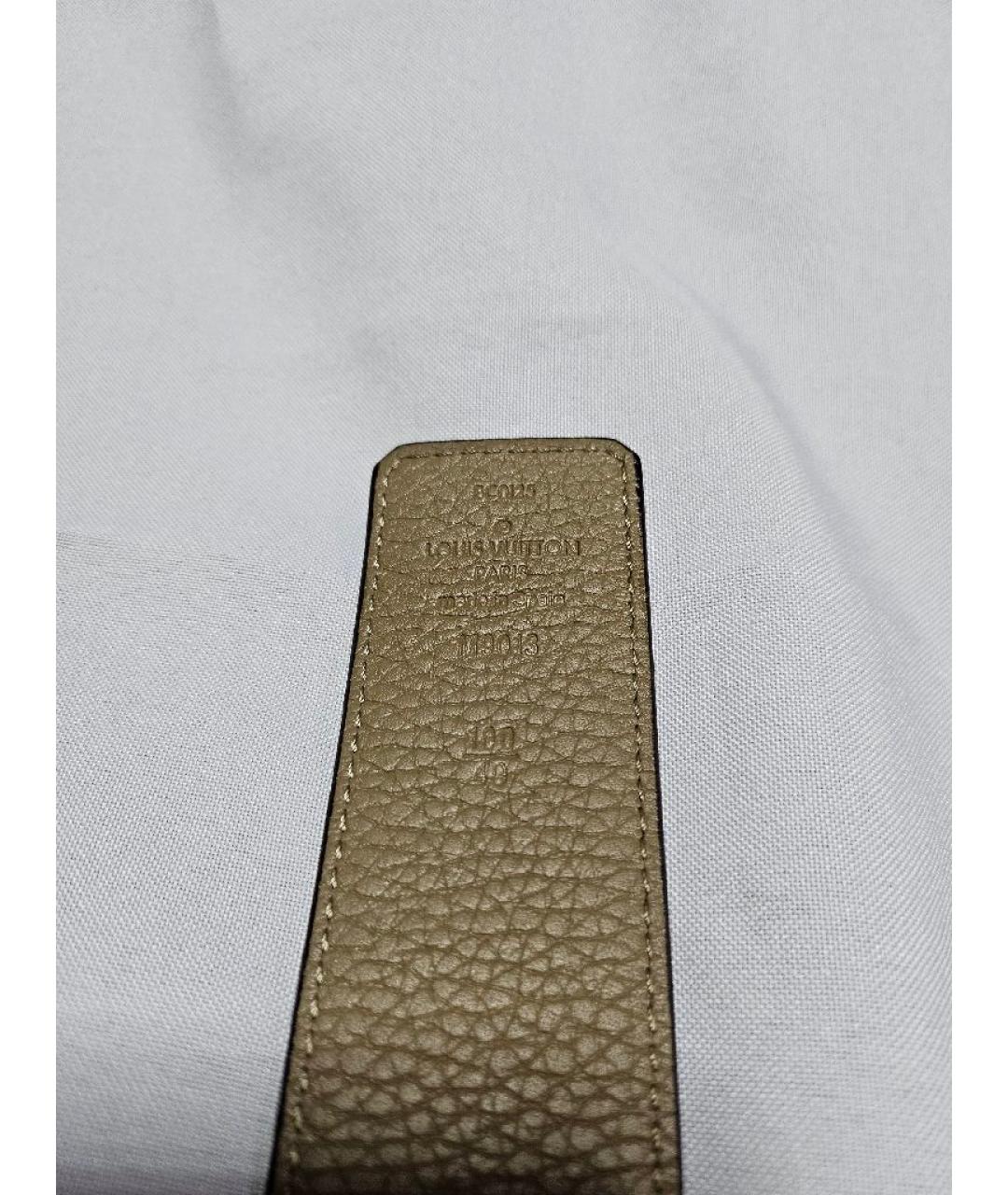 LOUIS VUITTON Черный кожаный ремень, фото 3