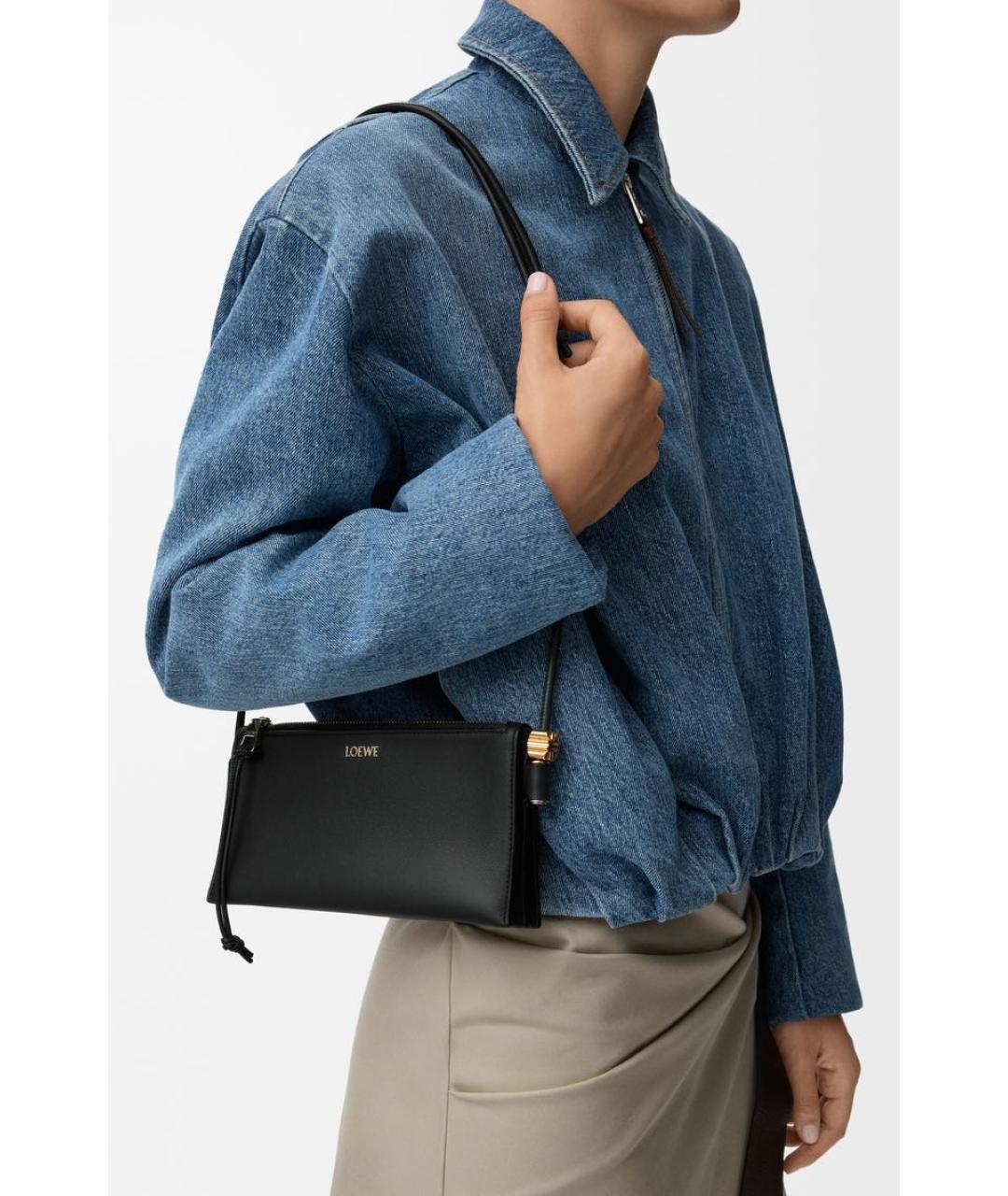 LOEWE Черная кожаная сумка через плечо, фото 2