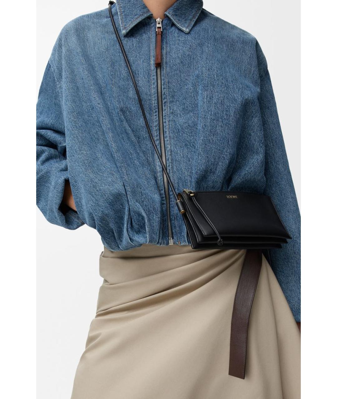 LOEWE Черная кожаная сумка через плечо, фото 3