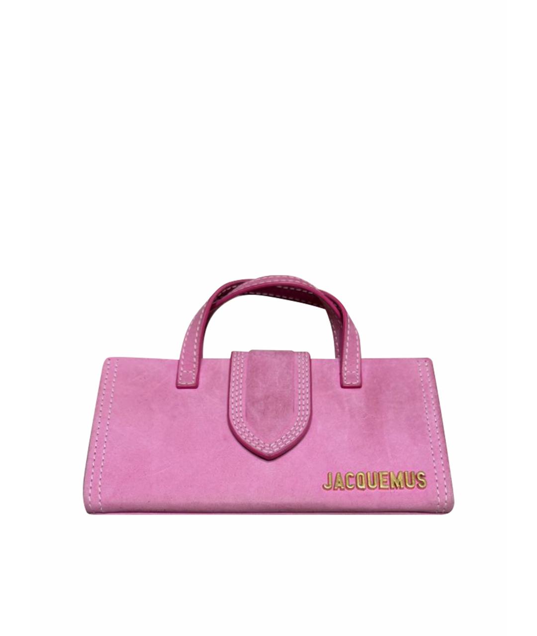 JACQUEMUS Розовая замшевая сумка через плечо, фото 1