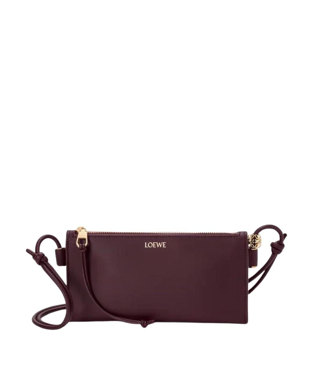 LOEWE Бордовая кожаная сумка через плечо, фото 1