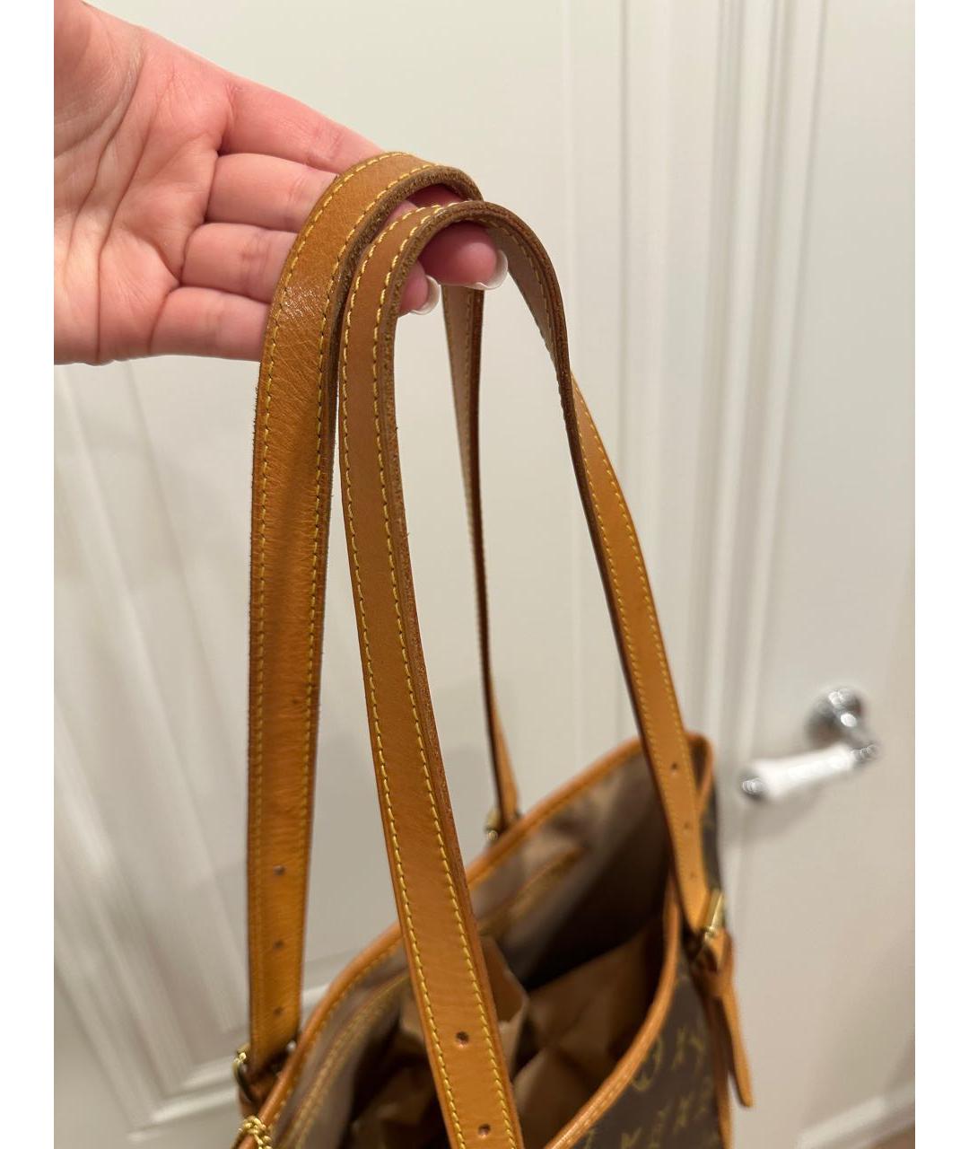 LOUIS VUITTON Коричневая кожаная сумка тоут, фото 8