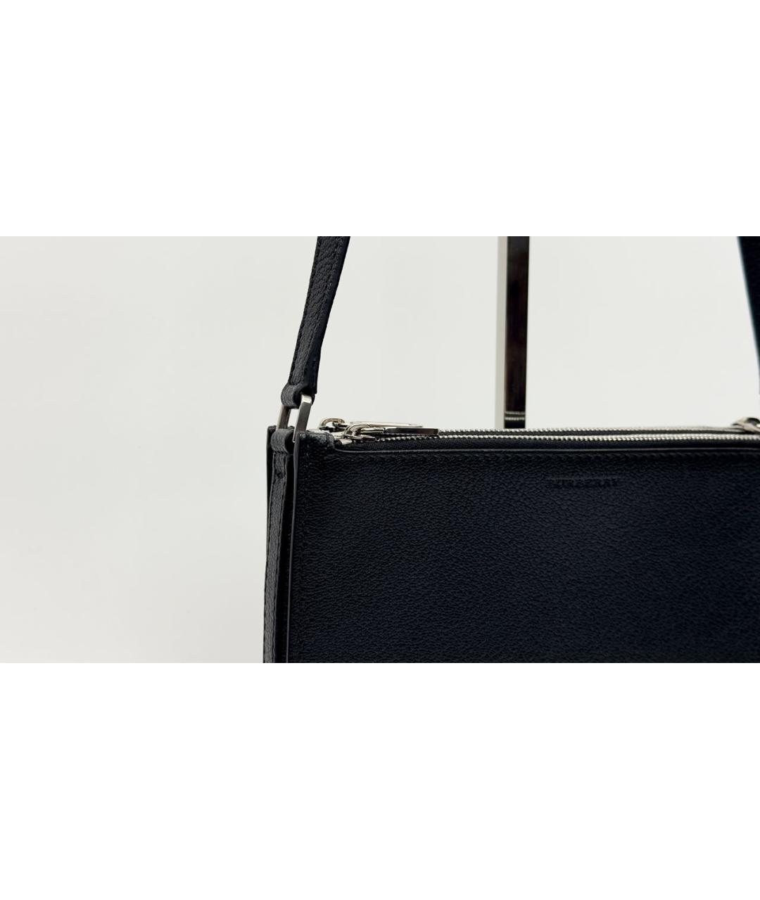 BURBERRY Черная кожаная сумка на плечо, фото 6