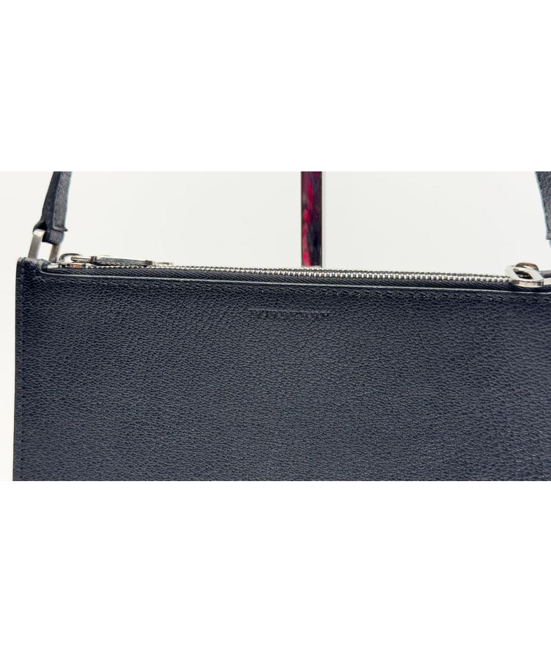 BURBERRY Черная кожаная сумка на плечо, фото 7